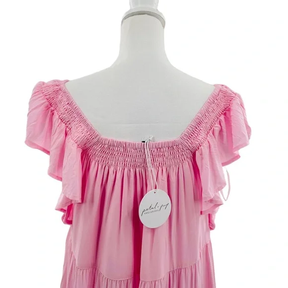 Petal & Pup NEW Kacper Tiered Relaxed Fit Convertible Midi Dress Size 4 / Small - Picture 8 of 12